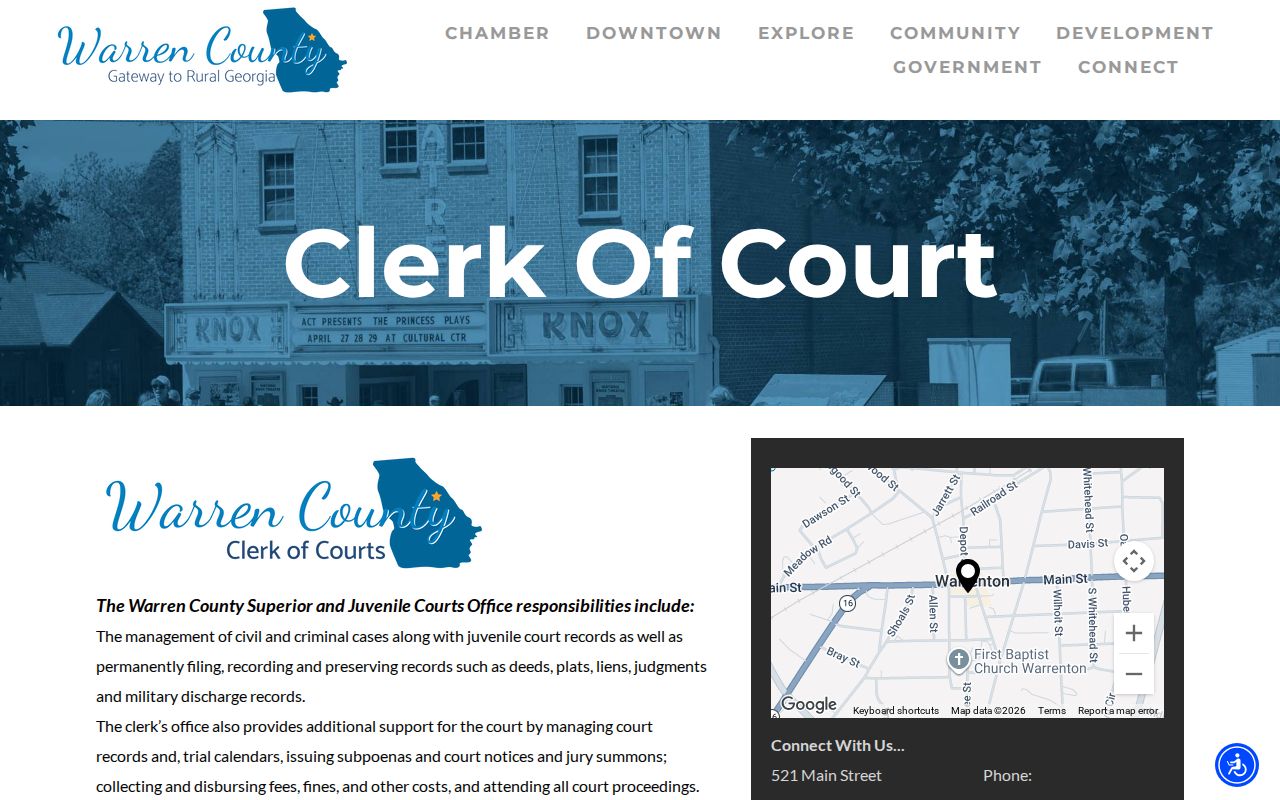 Warren County warrant records Superior and Juvenile clerk page